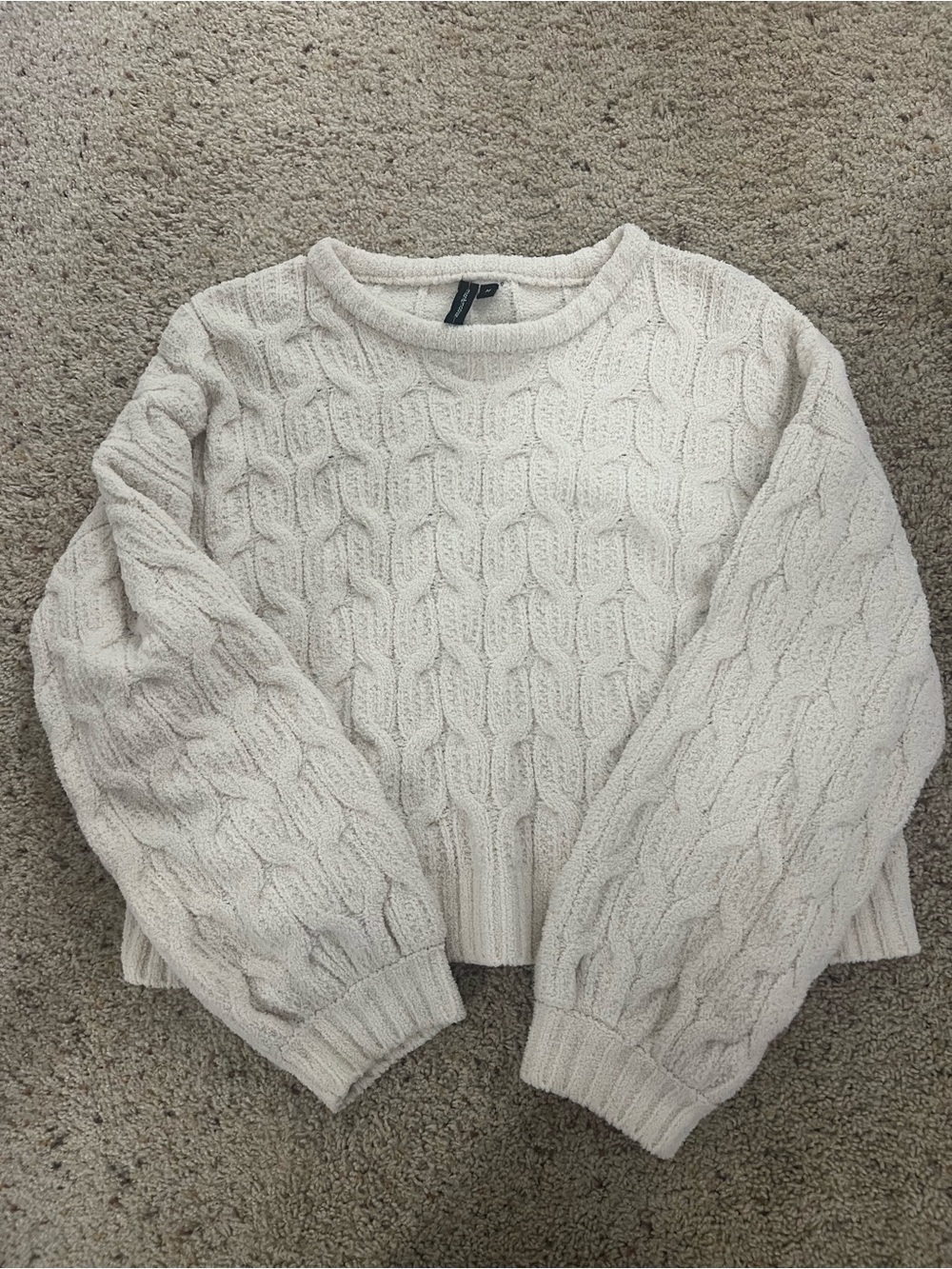 Moon & Madison Cozy Cream Cable Knit Women's Sweater